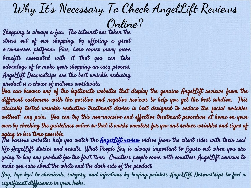 why it s necessary to check angellift reviews