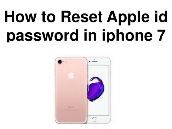 Reset apple id password in iphone 7