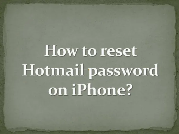 How to reset Hotmail password on iPhone?