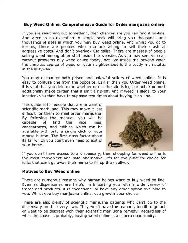 Comprehensive Guide for Order marijuana online