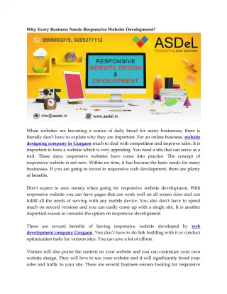Why Every Business Needs Responsive Website Development? - slide 1