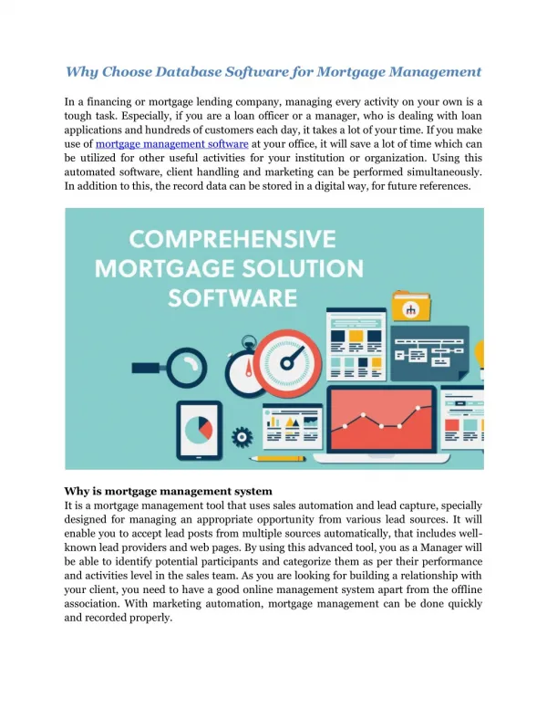 Unify - Mortgage Management and Database Software