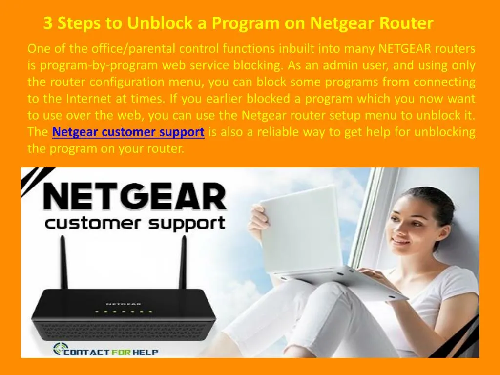 3 steps to unblock a program on netgear router
