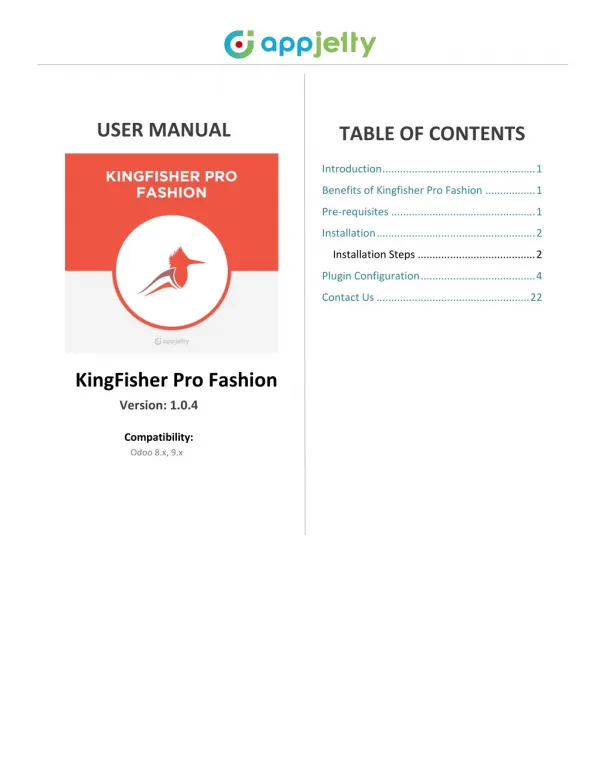 User Manual For Kingfisher Fashion Odoo Theme
