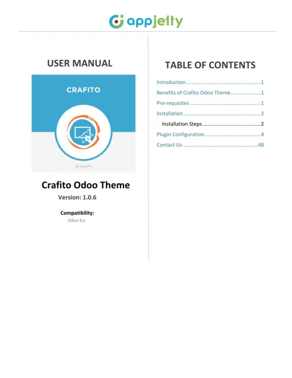User Manual For Crafito Odoo Theme