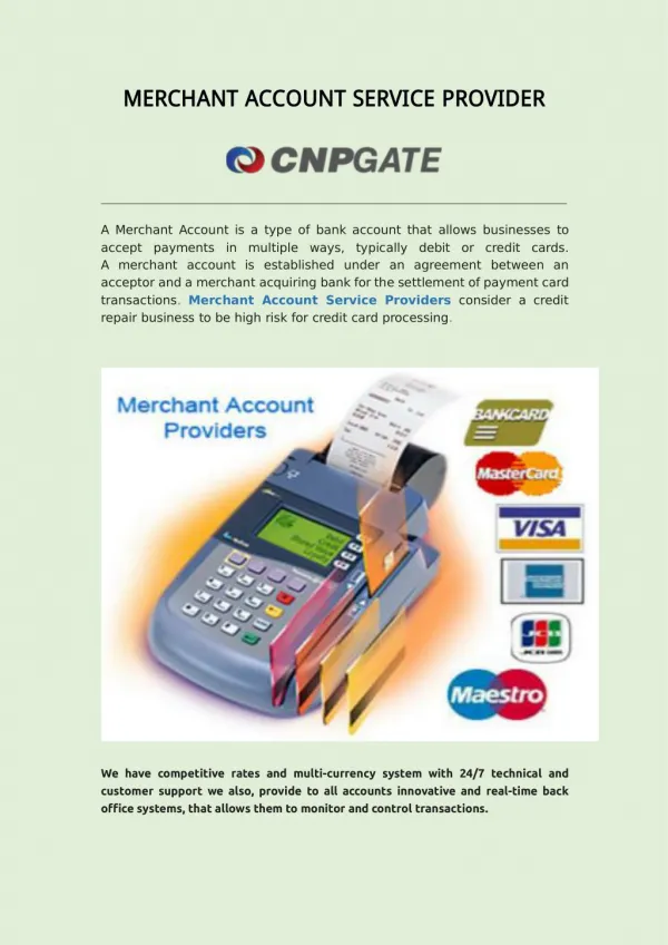 CNP GATE- Merchant Account Service Provider