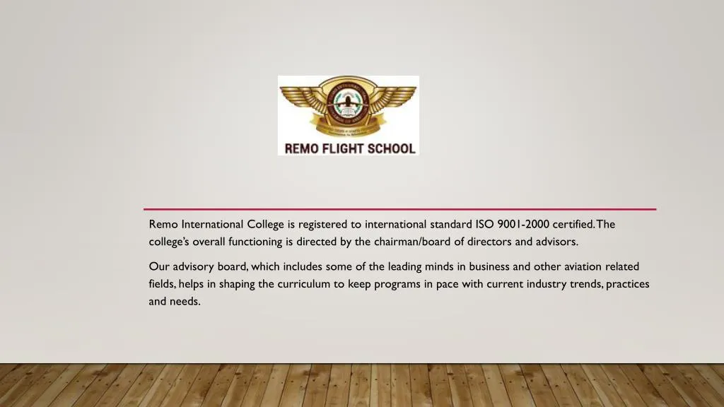 remo international college is registered