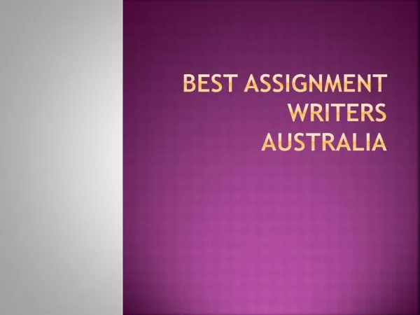 Best Assignment Writers In Australia