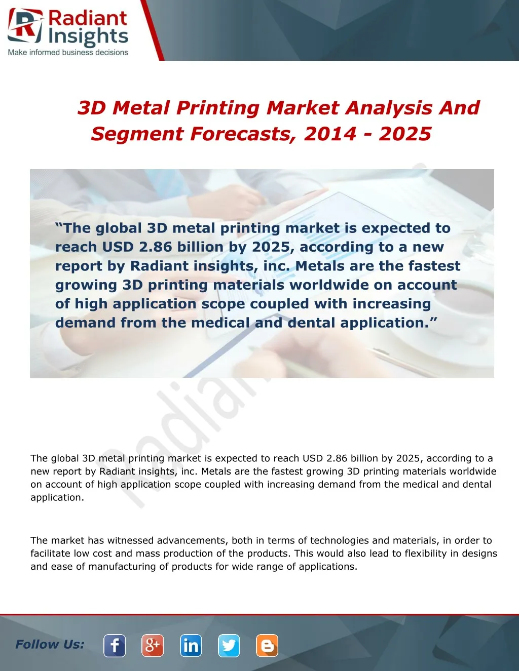 3d metal printing market analysis and segment