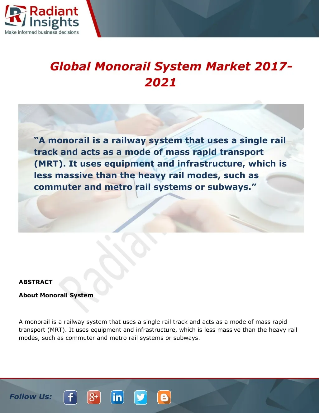 global monorail system market 2017 2021