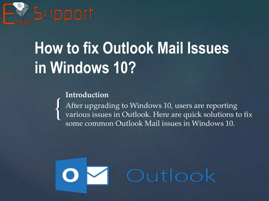 how to fix outlook mail issues in windows 10