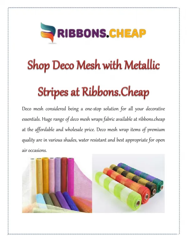 Shop Deco Mesh with Metallic Stripes at Ribbons.Cheap