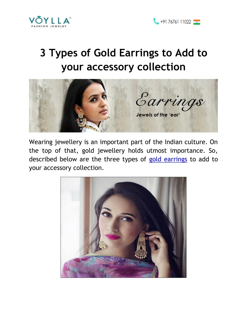 3 types of gold earrings to add to your accessory
