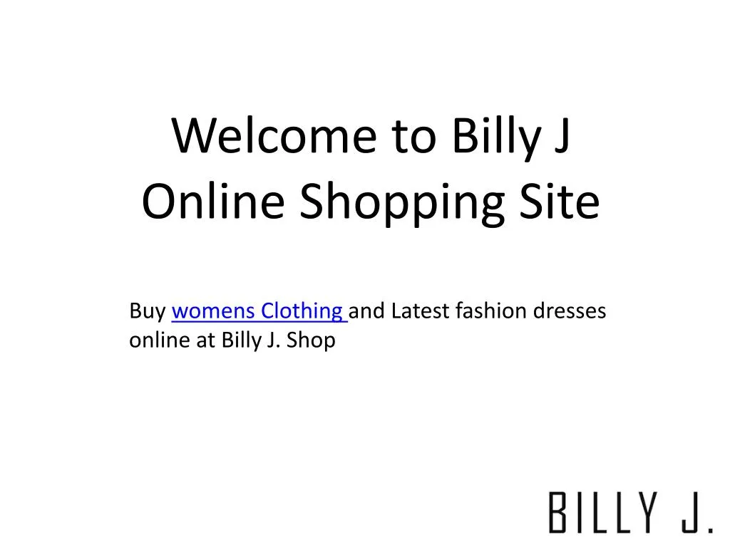 welcome to billy j online shopping site