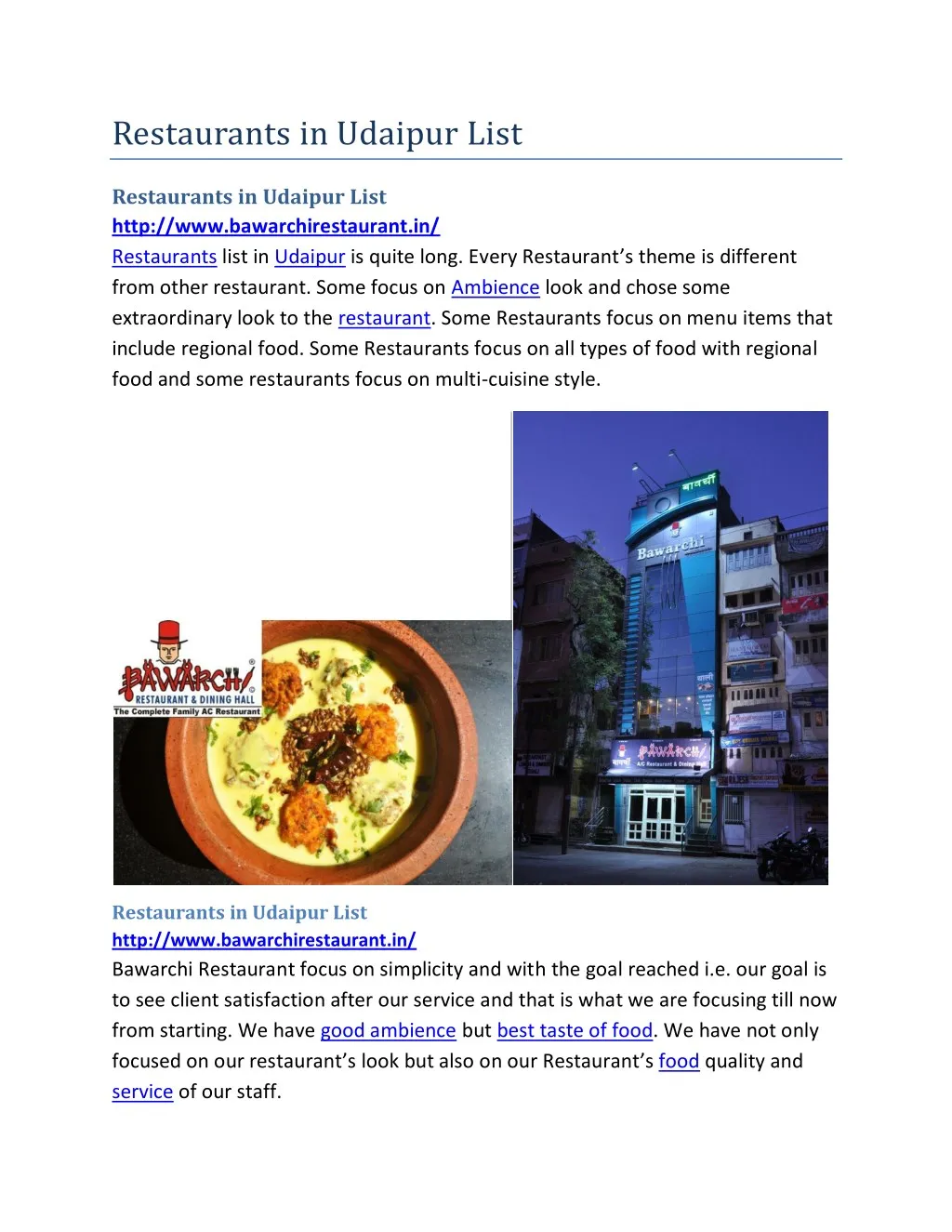 restaurants in udaipur list