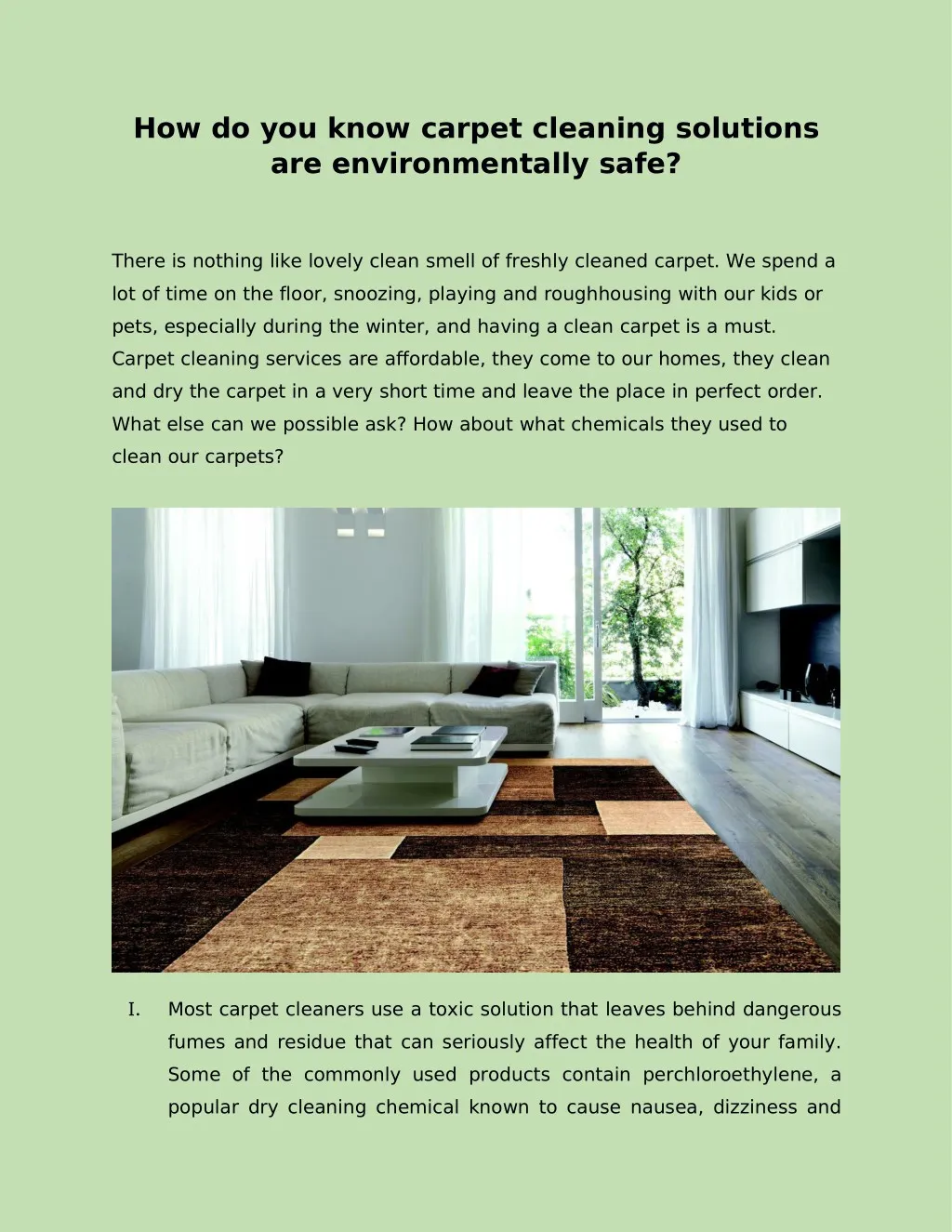 how do you know carpet cleaning solutions