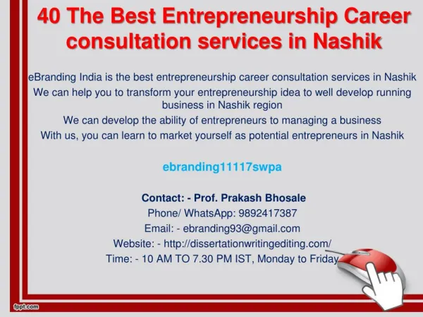 40 The Best Entrepreneurship Career consultation services in Nashik