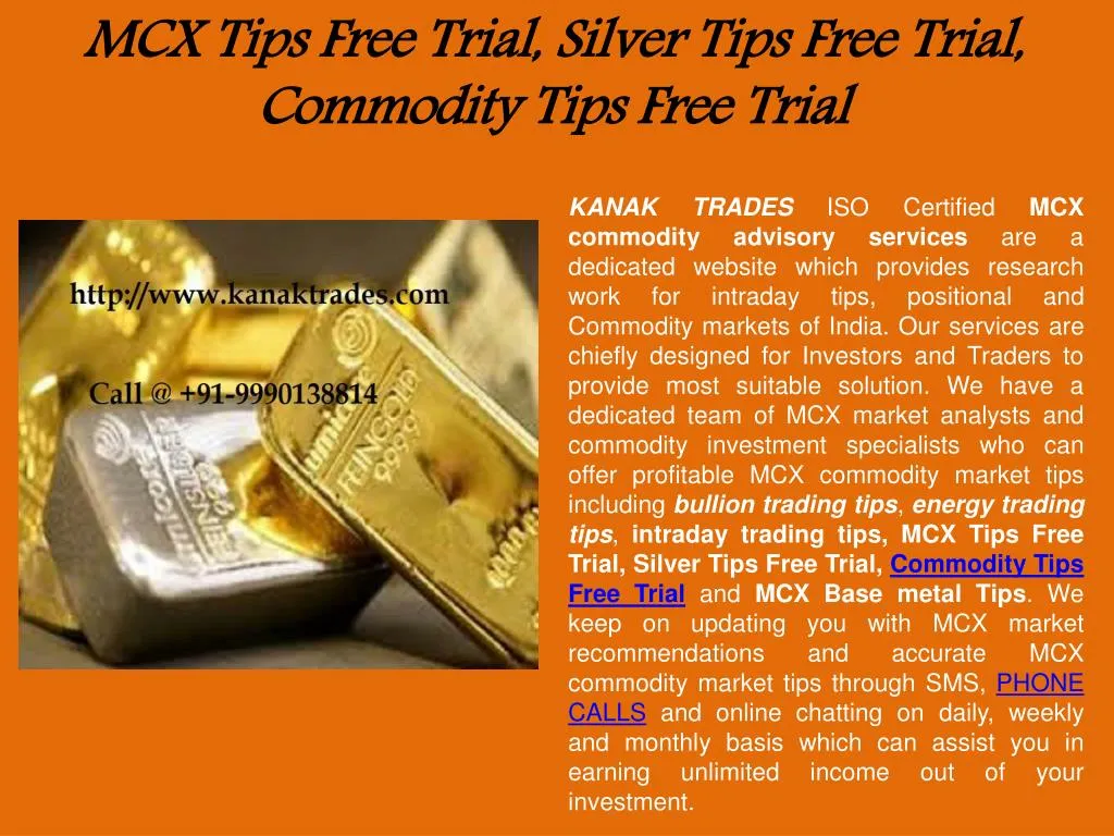 mcx tips free trial silver tips free trial