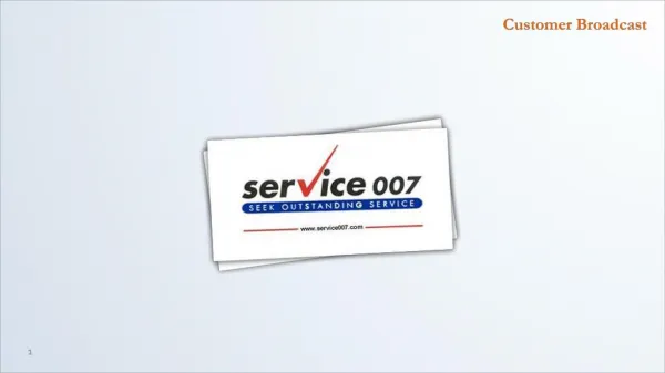 Service007 - Corporate presentation