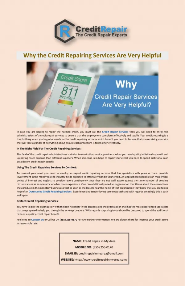 Why The Credit Repairing Services Are Very Helpful