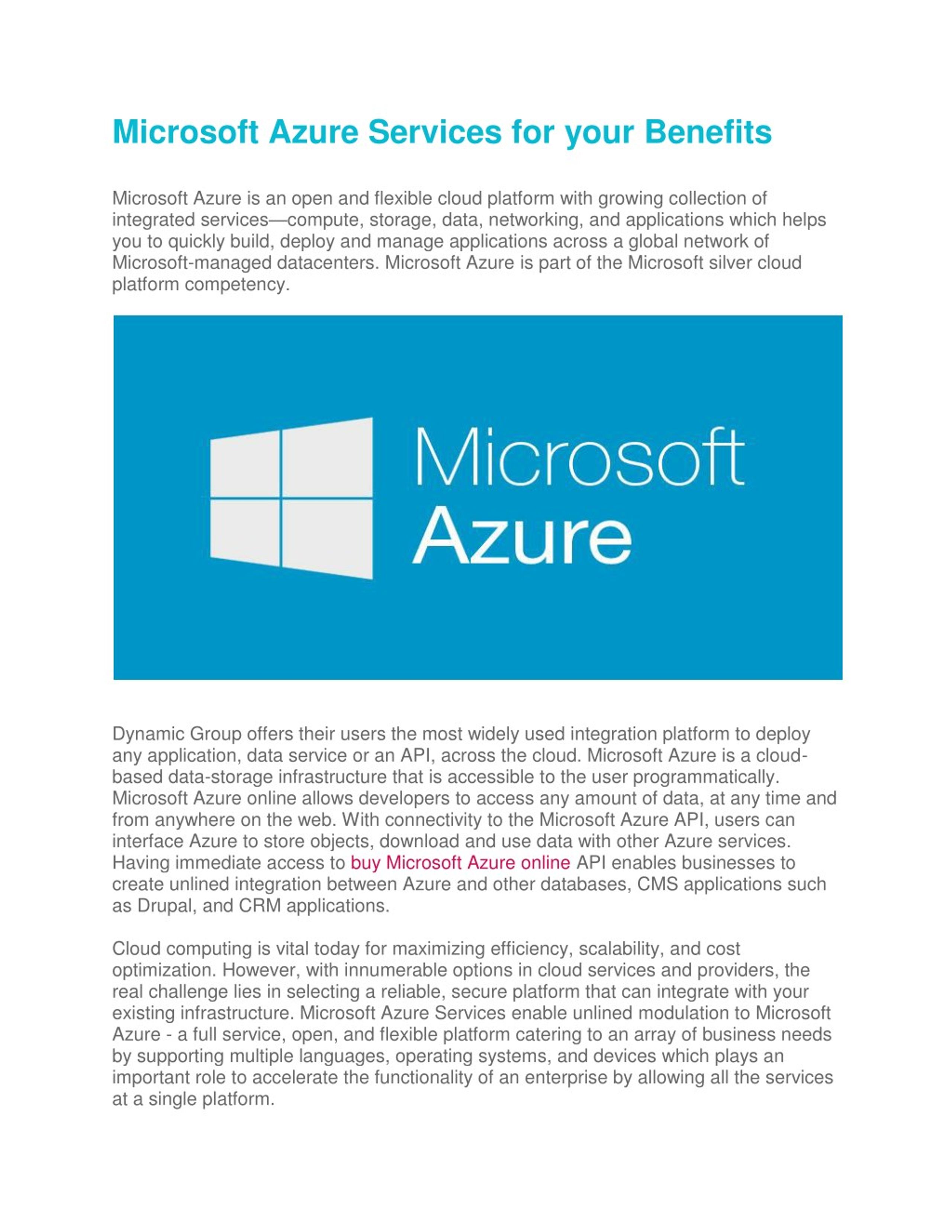 PPT - Microsoft azure services for your benefits PowerPoint ...
