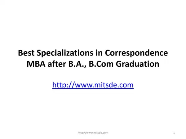 Best Specializations in Correspondence MBA after B.A., B.Com Graduation