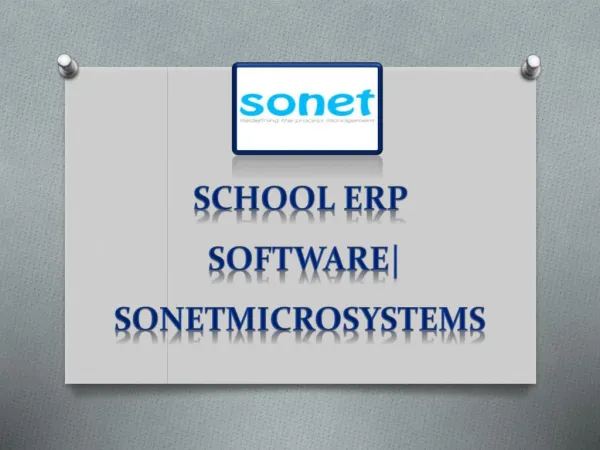 School ERP Software | Sonetmicrosystems