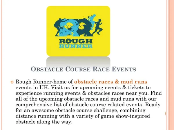Obstacle Races and Mud Runs
