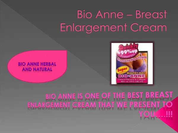 Breast Enlargement Cream | Bio Anne