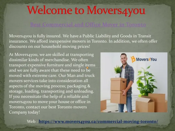 Professional Office Movers Toronto | Commercial & Office Moving - Movers4you
