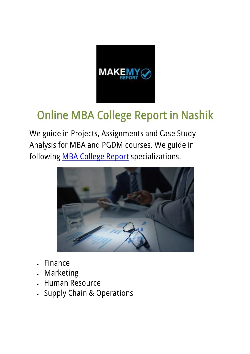 online mba college report in nashik