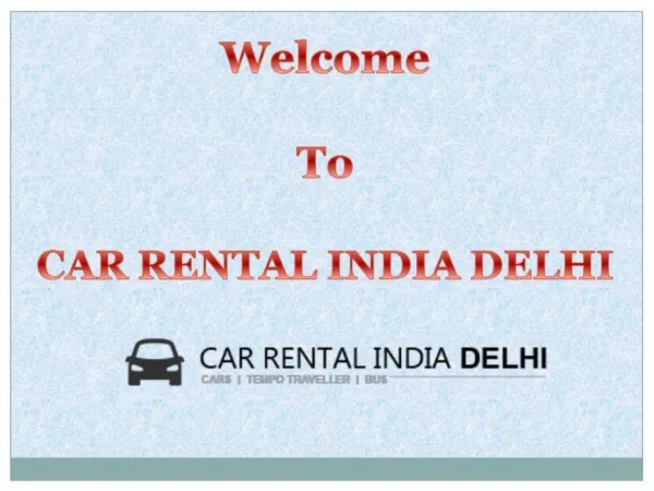 Delhi Car Rental Services