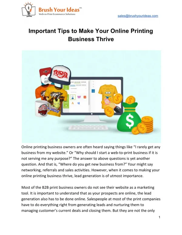 Important Tips to Make Your Online Printing Business Thrive