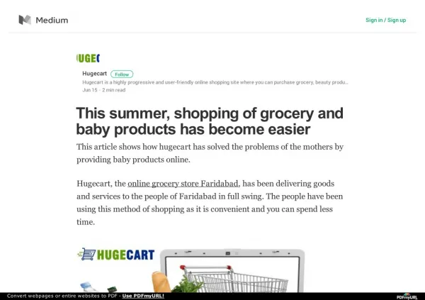 This summer, shopping of grocery and baby products has become easier