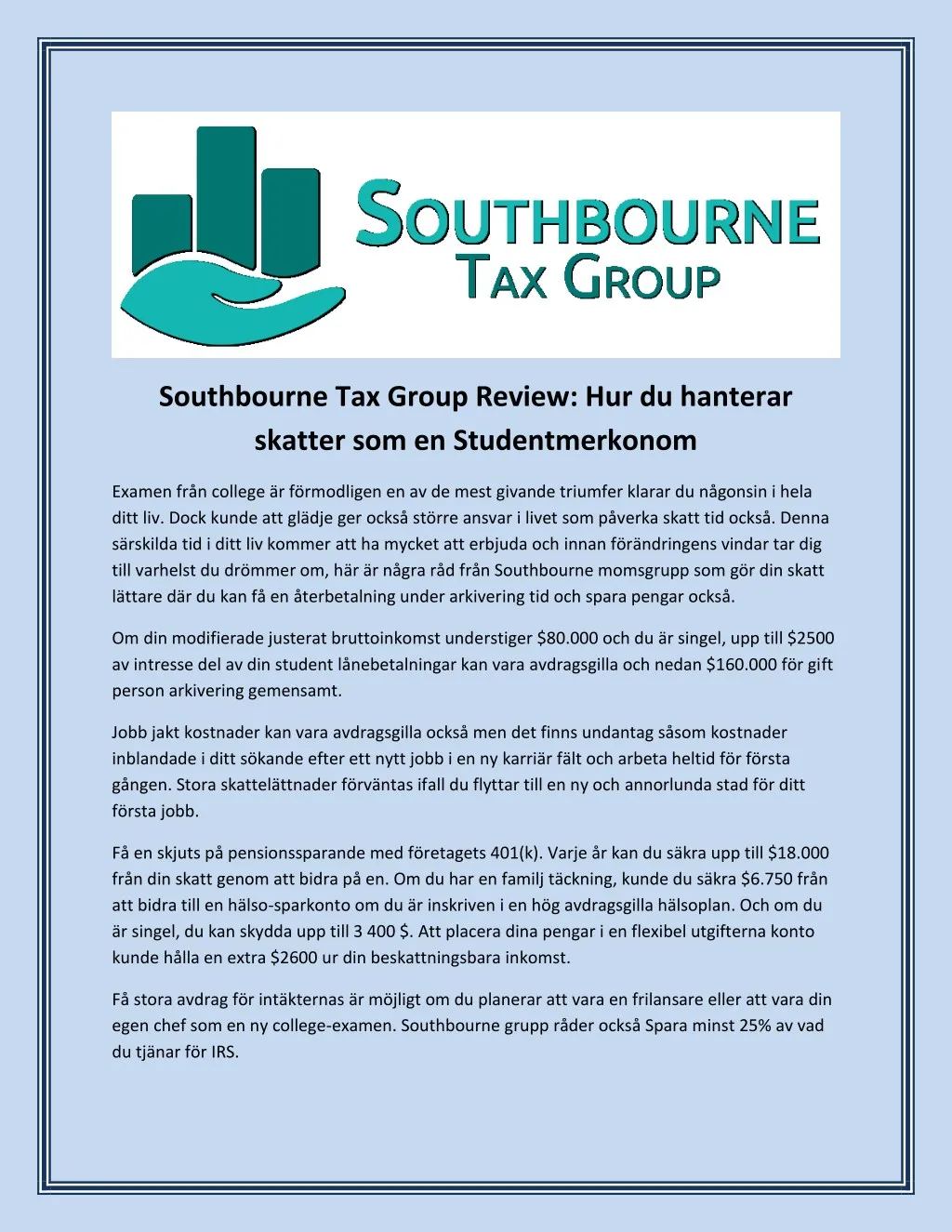 southbourne tax group review hur du hanterar