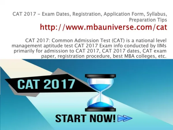 CAT 2017 - Exam Dates, Registration, Application Form, Syllabus, Preparation Tips
