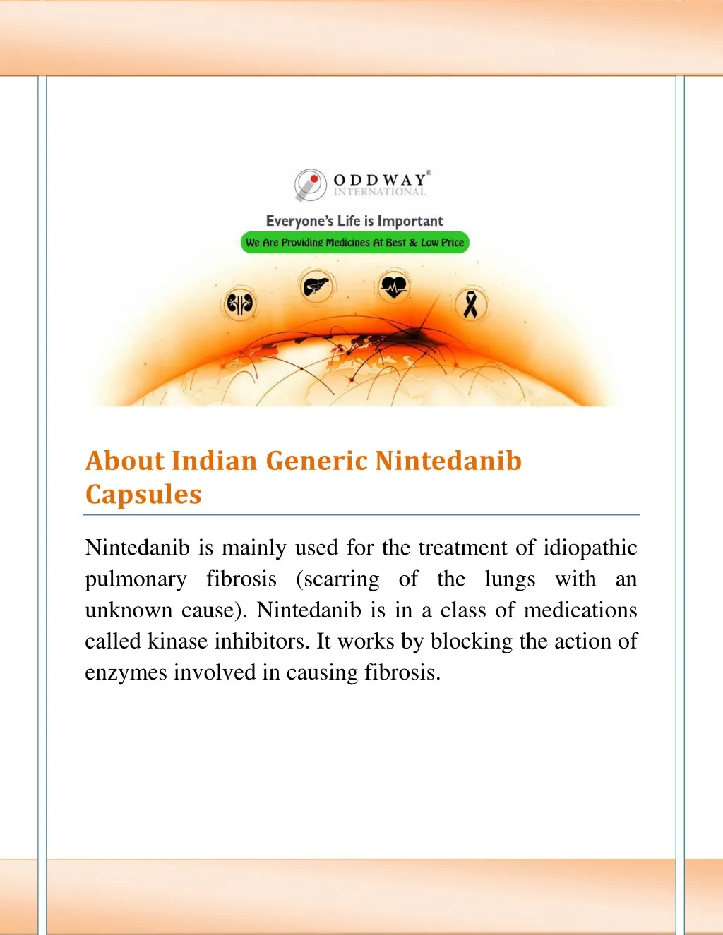 about indian generic nintedanib capsules