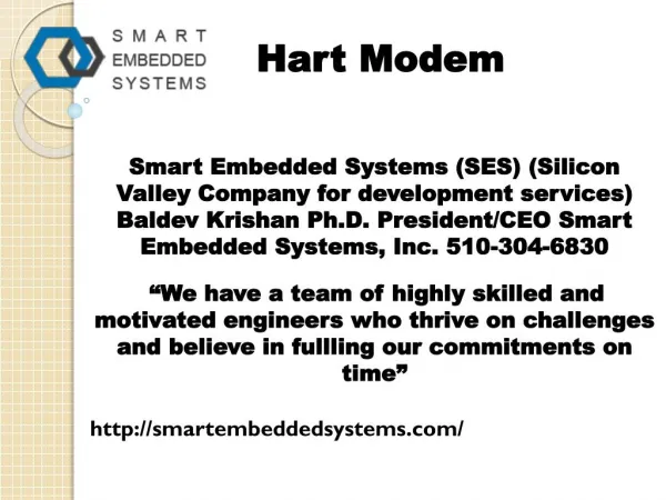 Embedded system design and services -smartembeddedsystems.com- industrial automation devices- modem for hart- hart hardw
