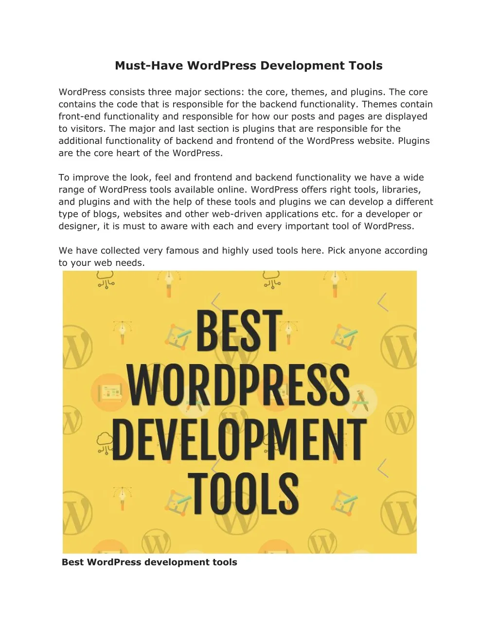 must have wordpress development tools