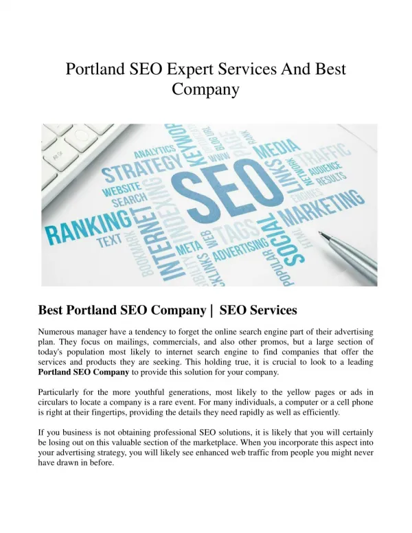 search engine optimization Company Portland