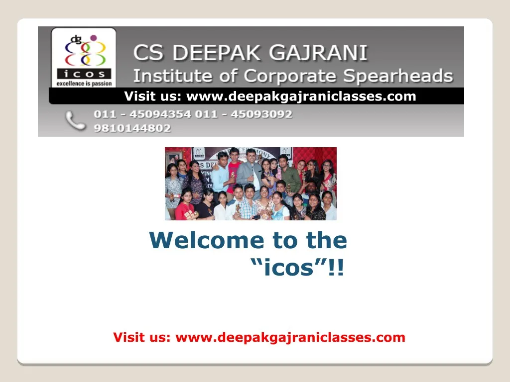 visit us www deepakgajraniclasses com