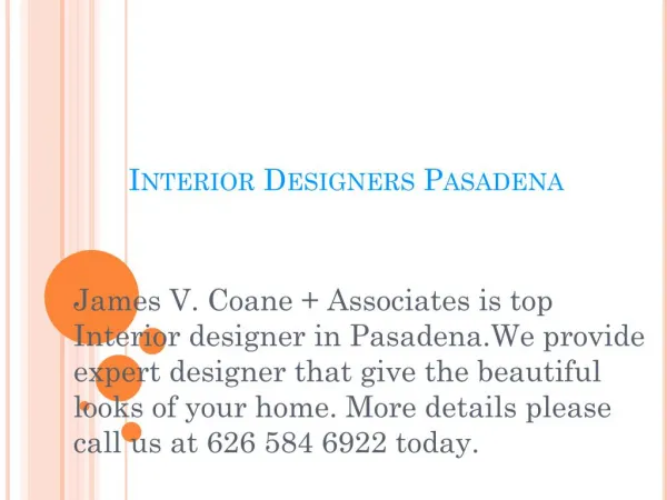 Interior Designers Pasadena