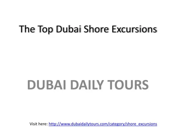 Best shore excursions in Dubai