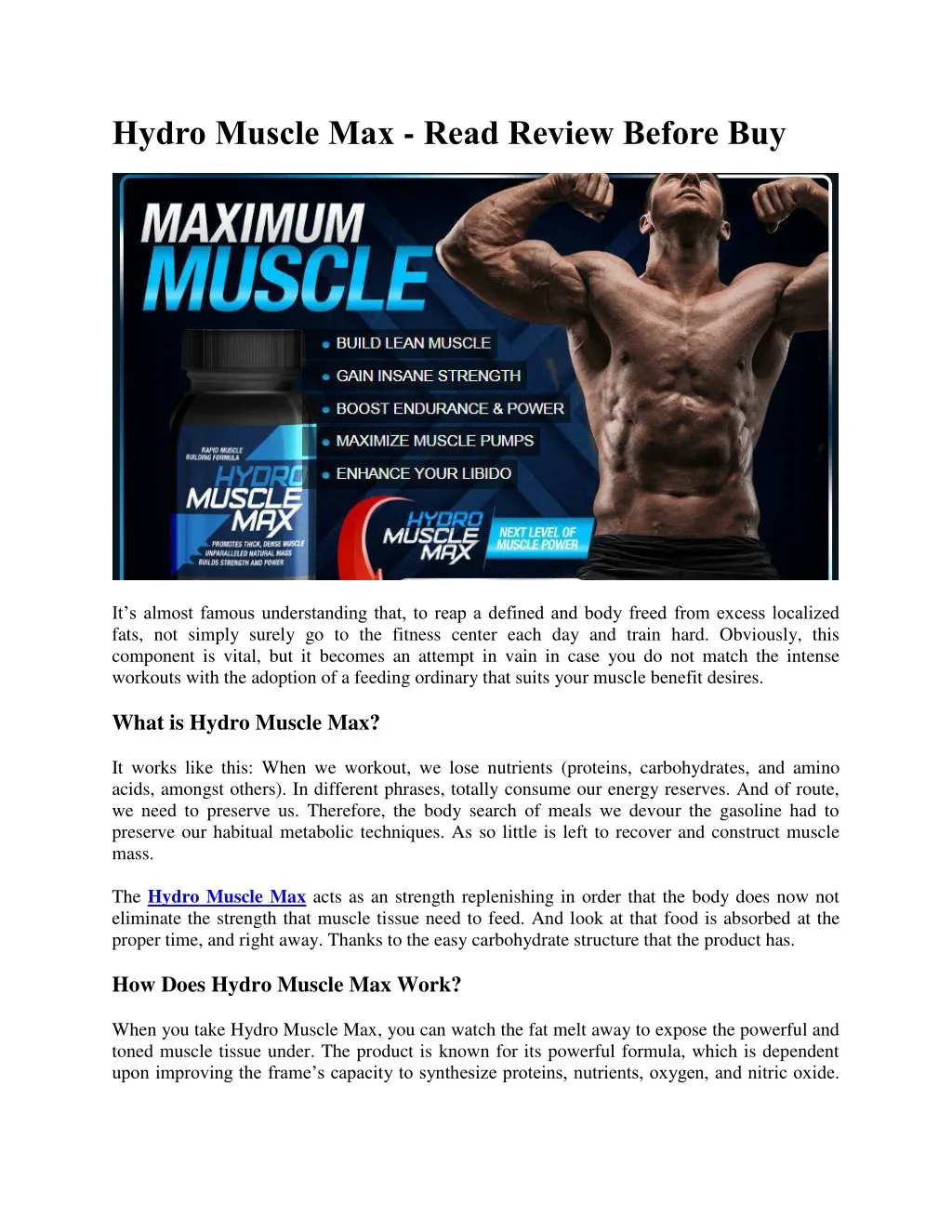 hydro muscle max read review before buy