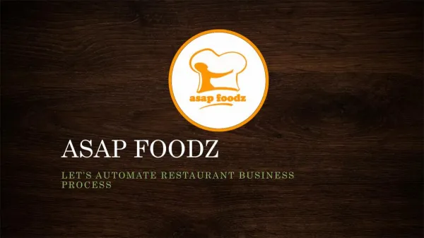 ASAP FOODZ | Restaurant Billing Software