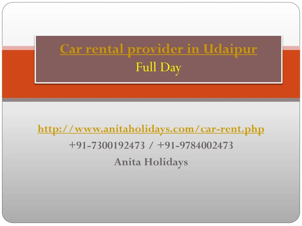 car rental provider in udaipur full day