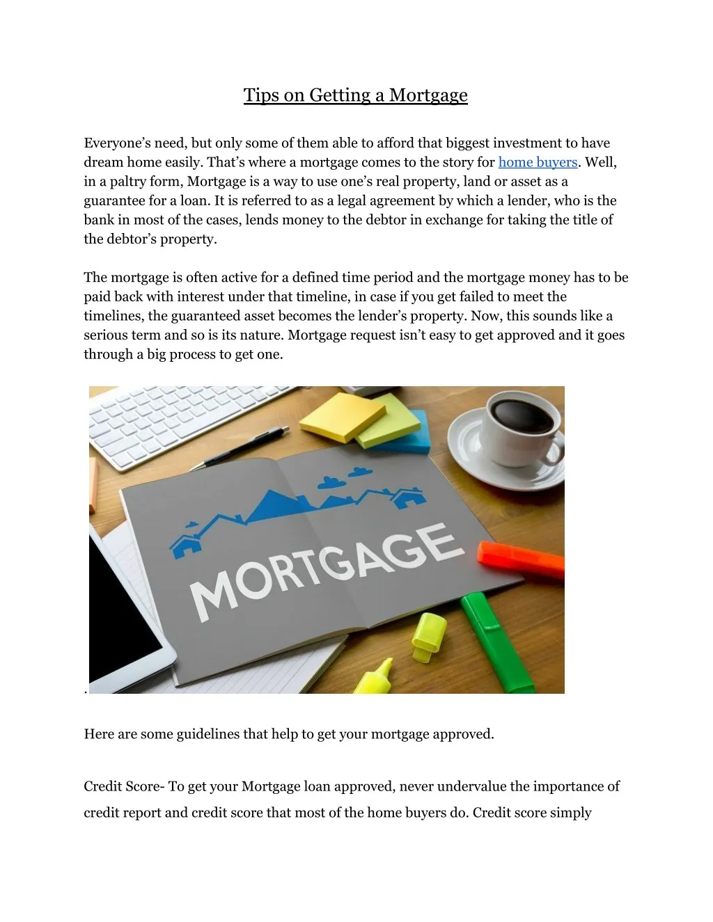 tips on getting a mortgage
