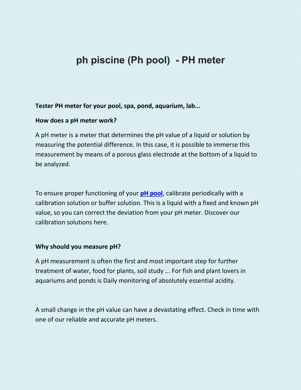 ph piscine ph pool ph meter