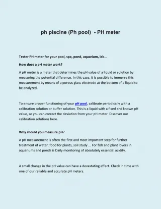 ph piscine(Ph pool) | PH Meter - slide 1