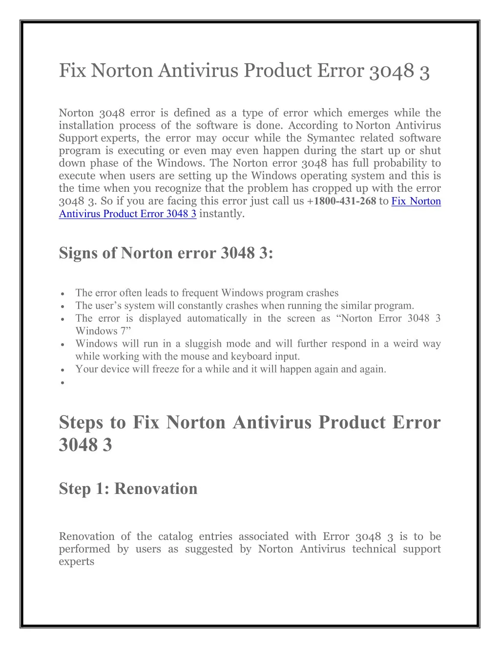 fix norton antivirus product error 3048 3